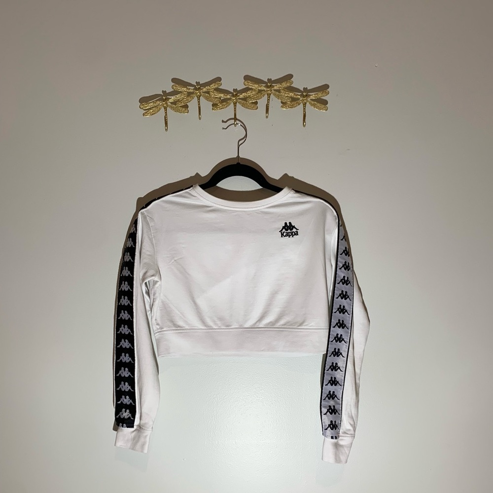 Kappa Cropped White Sweatshirt